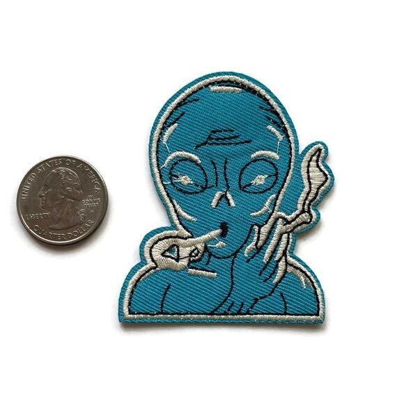 Stoner Alien Embroidered Patch - Picture 2 of 3
